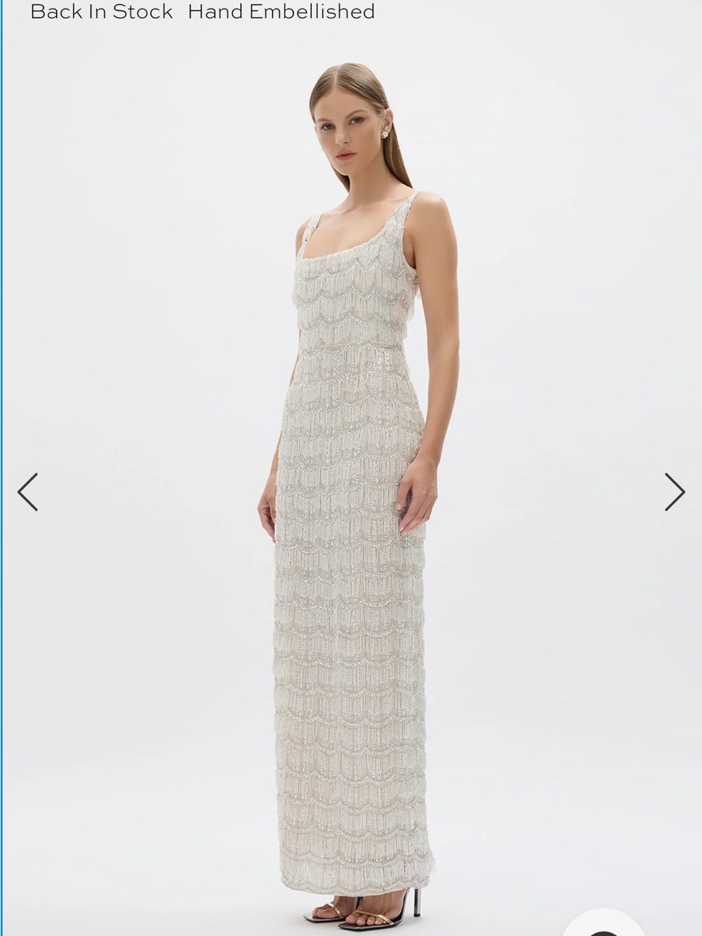 Rachel Gilbert Sadie Ivory Hand-Embellished Maxi Dress